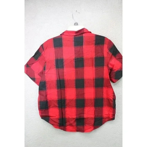 Victoria's Secret Pajama Top-Red and Black Plaid-Medium-Matching Scrunchie-New - Picture 9 of 10